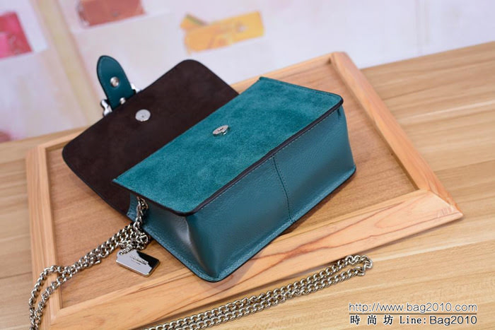 COACH蔻馳 最新款 F37798 單肩斜挎女包 鑲鑽鏈條小方包  Chz1467